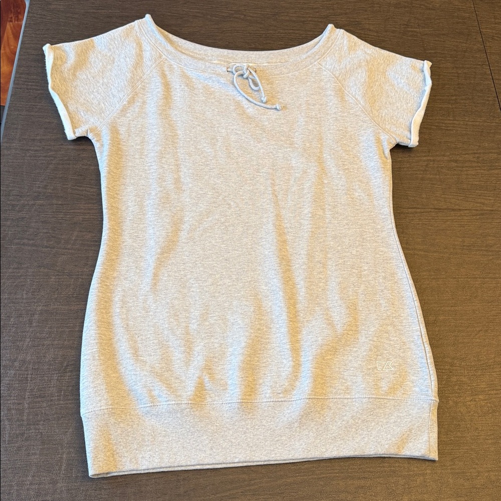 Cutter & Buck Charcoal Pullover gray black large athletic cozy lace tie neck NWT